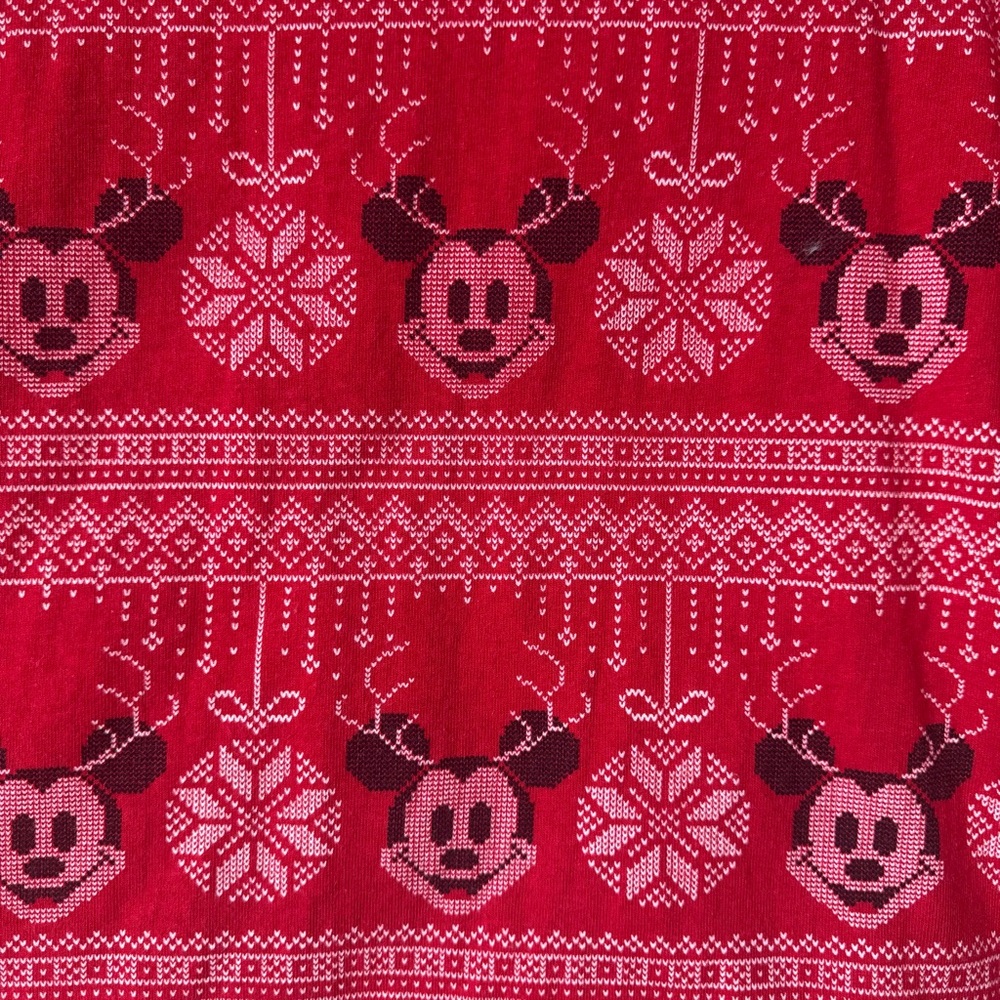 🎄Mickey Mouse Merry Christmas Disney Spirit Jersey Red Oversized Fit size: M - Picture 3 of 4